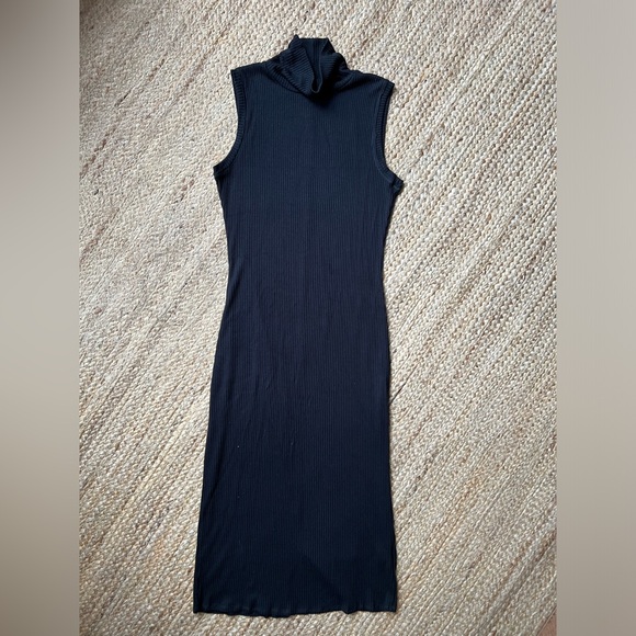 Anthropologie Black Cowl-Neck Sleeveless Midi Dress Size Small - Picture 1 of 4